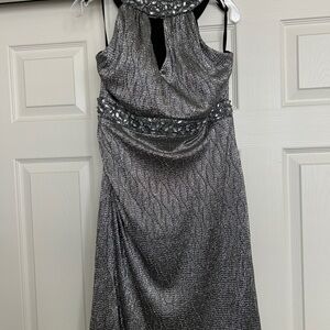 dressbarn Shimmering Silver Prom Dress